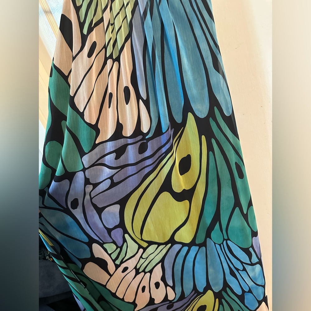 NWT! Sz M Sam Edelman butterfly trapeze chiffon Maxi Sundress - Picture 10 of 10